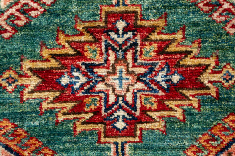 Kazak Green Runner Hand Knotted 22 X 62 Area Rug 700-147118 Image 5