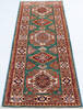 Kazak Green Runner Hand Knotted 22 X 62  Area Rug 700-147118 Thumb 1