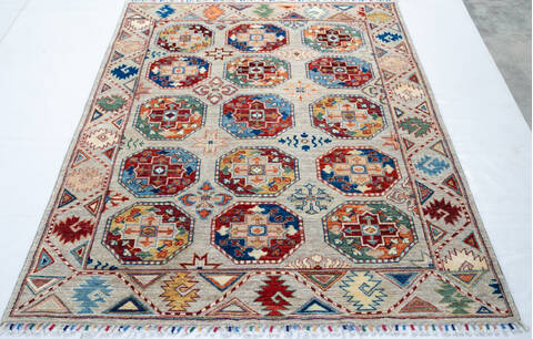 Chobi Grey Hand Knotted 50 X 68 Area Rug 700-147119 Image 1
