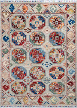 Chobi Grey Hand Knotted 5'0" X 6'8"  Area Rug 700-147119
