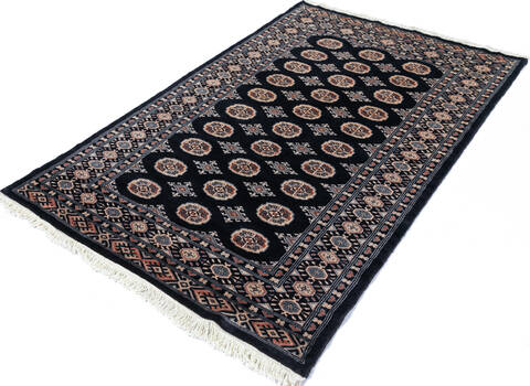 Bokhara Black Hand Knotted 41 X 66 Area Rug 700-147121 Image 2