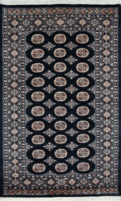 Bokhara Black Hand Knotted 41 X 66 Area Rug 700-147121 Image 0