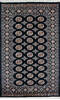 Bokhara Black Hand Knotted 41 X 66 Area Rug 700-147121 Thumb 0