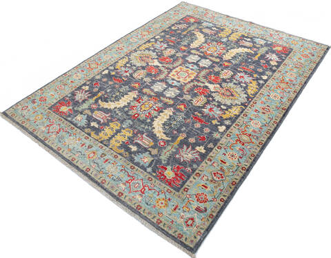 Chobi Grey Hand Knotted 50 X 67 Area Rug 700-147123 Image 2