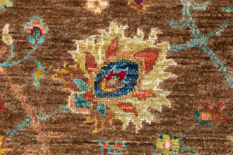 Chobi Brown Runner Hand Knotted 26 X 70 Area Rug 700-147124 Image 4