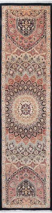 Pak-Persian Black Runner Hand Knotted 26 X 100 Area Rug 700-147126 Image 0