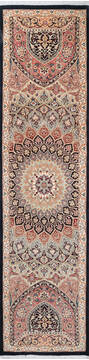 Pak-Persian Black Runner Hand Knotted 2'6" X 10'0"  Area Rug 700-147126