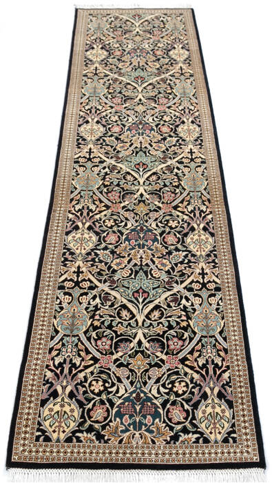 Pak-Persian Black Runner Hand Knotted 26 X 102 Area Rug 700-147128 Image 1