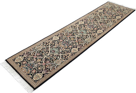 Pak-Persian Black Runner Hand Knotted 26 X 102 Area Rug 700-147128 Image 2