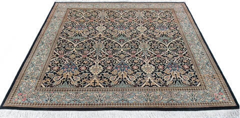 Pak-Persian Black Square Hand Knotted 62 X 61 Area Rug 700-147131 Image 1