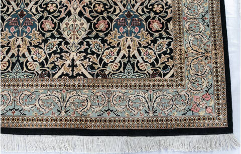 Pak-Persian Black Square Hand Knotted 62 X 61 Area Rug 700-147131 Image 3
