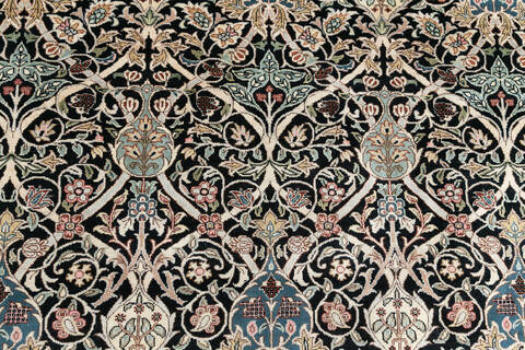 Pak-Persian Black Square Hand Knotted 62 X 61 Area Rug 700-147131 Image 4