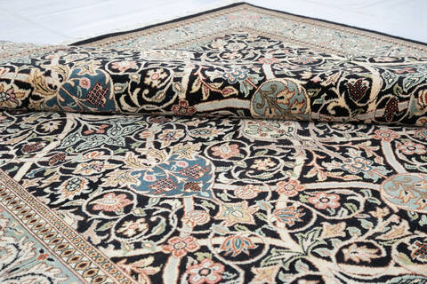 Pak-Persian Black Square Hand Knotted 62 X 61 Area Rug 700-147131 Image 5