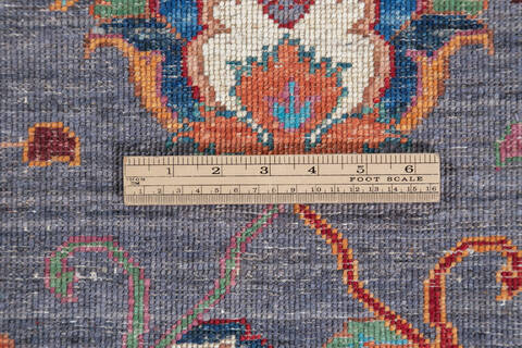 Chobi Grey Hand Knotted 82 X 101 Area Rug 700-147132 Image 6