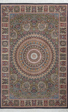 Pak-Persian Blue Hand Knotted 4'7" X 7'1"  Area Rug 700-147133