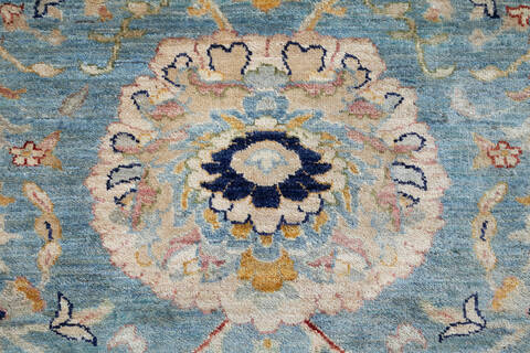 Chobi Blue Hand Knotted 81 X 101 Area Rug 700-147135 Image 4