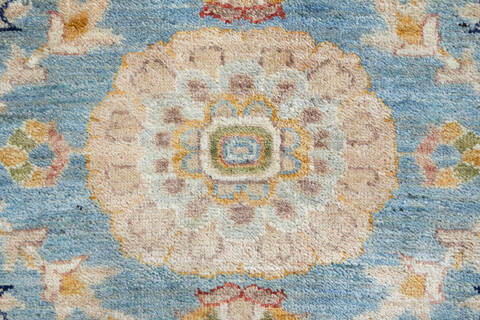 Chobi Blue Hand Knotted 81 X 101 Area Rug 700-147135 Image 5