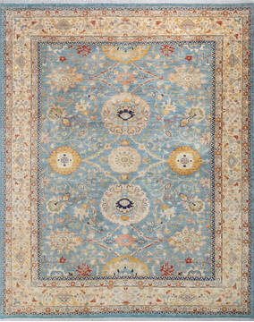 Chobi Blue Hand Knotted 8'1" X 10'1"  Area Rug 700-147135
