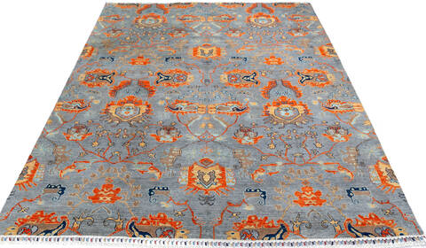 Chobi Grey Hand Knotted 80 X 104 Area Rug 700-147136 Image 1