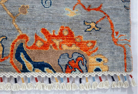 Chobi Grey Hand Knotted 80 X 104 Area Rug 700-147136 Image 3