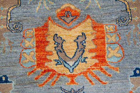 Chobi Grey Hand Knotted 80 X 104 Area Rug 700-147136 Image 5
