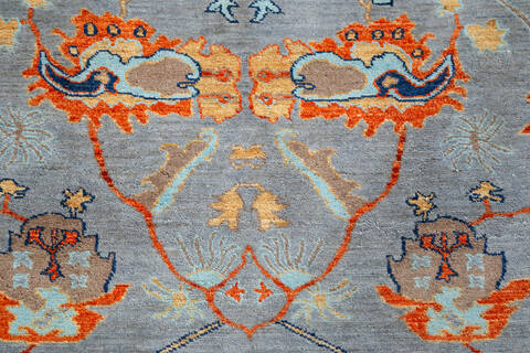 Chobi Grey Hand Knotted 80 X 104 Area Rug 700-147136 Image 6