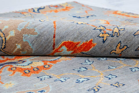 Chobi Grey Hand Knotted 80 X 104 Area Rug 700-147136 Image 7