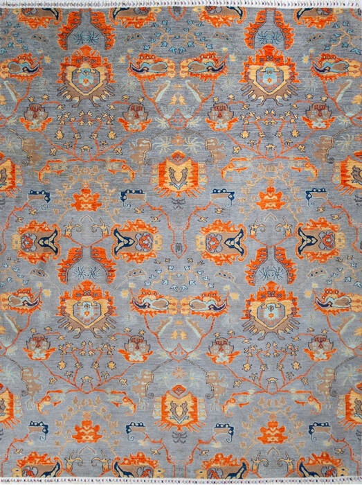 Chobi Grey Hand Knotted 80 X 104 Area Rug 700-147136 Image 0