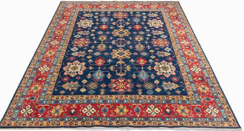 Kazak Blue Hand Knotted 81 X 99 Area Rug 700-147138 Image 1