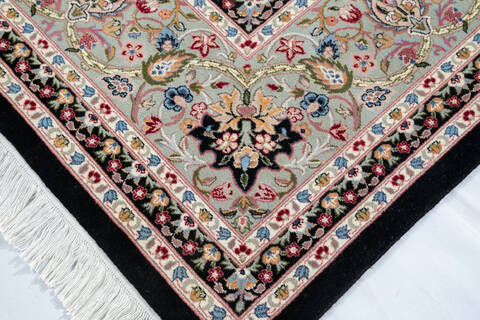 Pak-Persian Black Hand Knotted 82 X 102 Area Rug 700-147140 Image 3