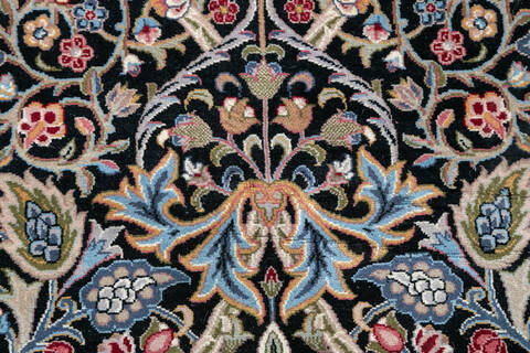 Pak-Persian Black Hand Knotted 82 X 102 Area Rug 700-147140 Image 4