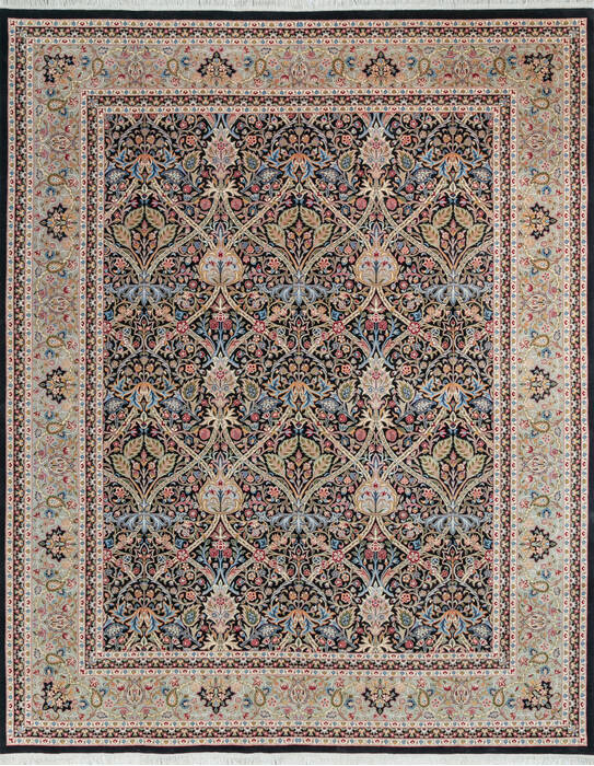 Pak-Persian Black Hand Knotted 82 X 102 Area Rug 700-147140 Image 0