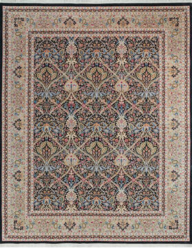 Pakistani Pak-Persian Black Rectangle 8x10 ft Wool Carpet 147140
