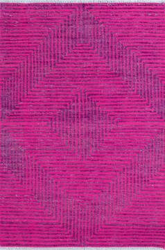 Pakistani Kilim Purple Rectangle 4x6 ft Wool Carpet 147145