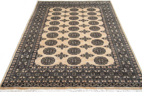 Bokhara Beige Hand Knotted 49 X 64 Area Rug 700-147146 Image 1