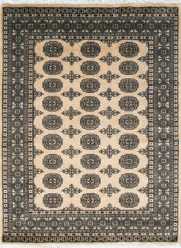 Pakistani Bokhara Beige Rectangle 5x7 ft Wool Carpet 147146