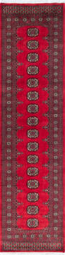 Pakistani Bokhara Red Runner 10 to 12 ft Wool Carpet 147148