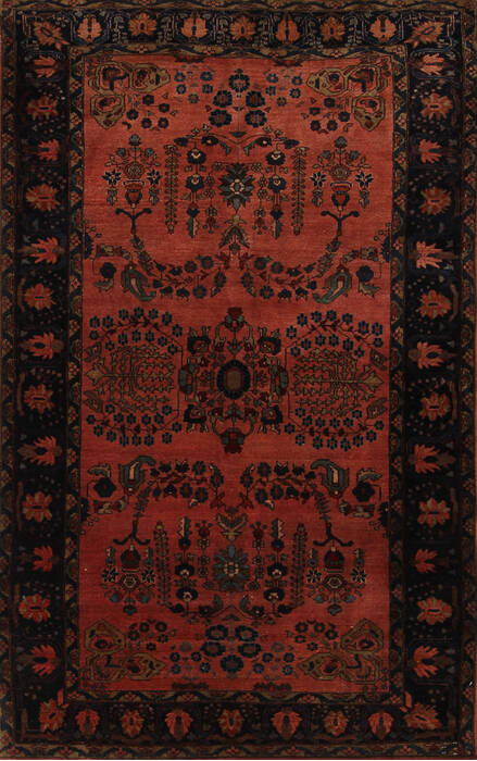 Sarouk Red Hand Knotted 44 X 66 Area Rug 254-147150 Image 0