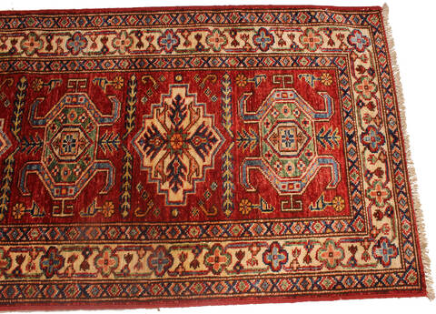 Kazak Red Runner Hand Knotted 21 X 60 Area Rug 254-147153 Image 4