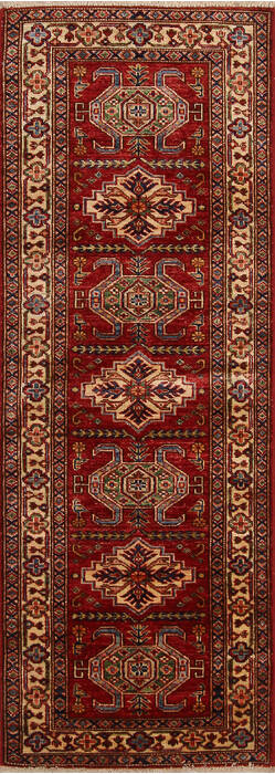 Kazak Red Runner Hand Knotted 21 X 60 Area Rug 254-147153 Image 0