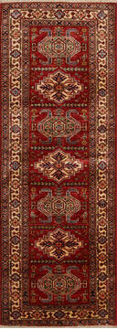 Pakistani Kazak Red Runner 6 ft and Smaller Wool Carpet 147153