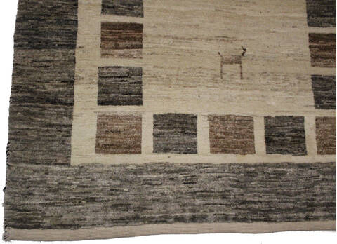 Gabbeh Beige Hand Knotted 35 X 410 Area Rug 254-147154 Image 2