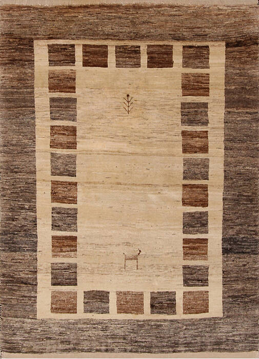 Gabbeh Beige Hand Knotted 35 X 410 Area Rug 254-147154 Image 0
