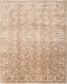 Persian Moroccan Beige Rectangle 8x10 ft Wool Carpet 147161