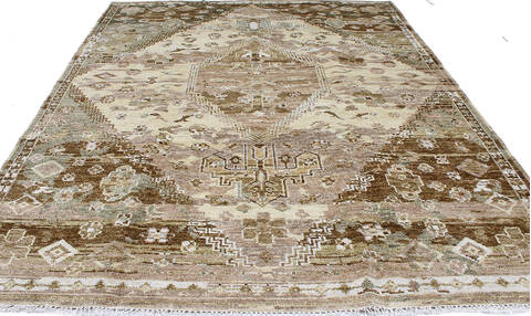 Moroccan Beige Hand Knotted 80 X 100 Area Rug 254-147162 Image 4