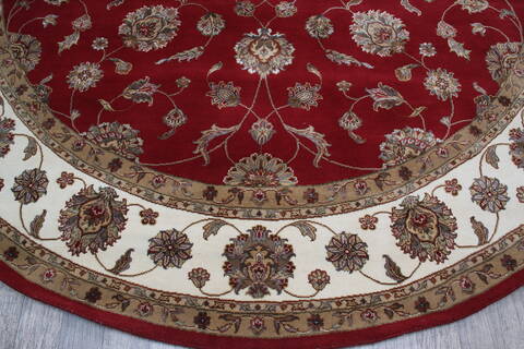 Jaipur Red Round Hand Knotted 100 X 100 Area Rug 905-147164 Image 2