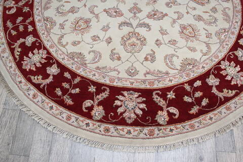 Jaipur White Round Hand Knotted 80 X 711 Area Rug 905-147167 Image 2