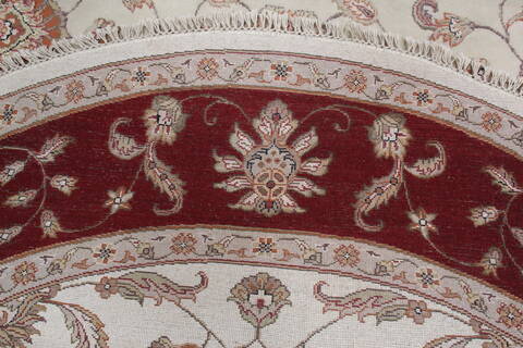 Jaipur White Round Hand Knotted 80 X 711 Area Rug 905-147167 Image 6