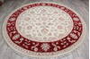 Jaipur White Round Hand Knotted 80 X 711  Area Rug 905-147167 Thumb 1