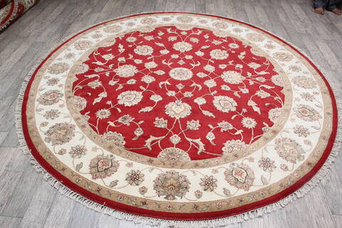 Jaipur Red Round Hand Knotted 80 X 82 Area Rug 905-147171 Image 1